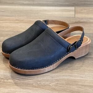 RE/DONE 70s Classic Clog Mule Black Leather Women’s US 9.5-EU 40 Made in Italy